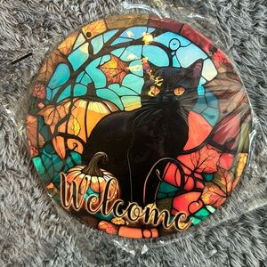 Black Cat Welcome Sign